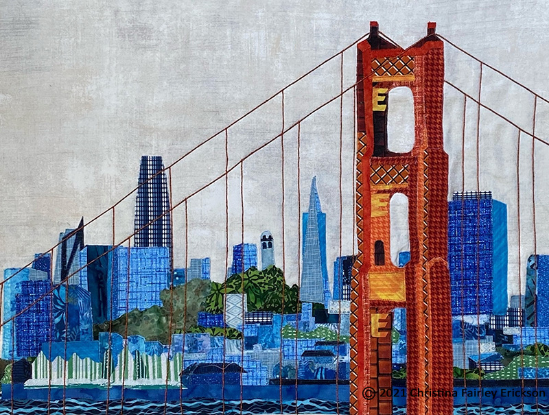 San Francisco's Golden Gate- original art quilt by Christina Fairley Erickson