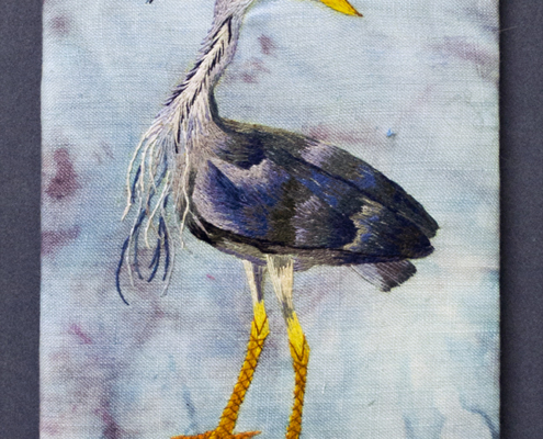 Cheeky Blue Heron - detail - by Christina Fairley Erickson