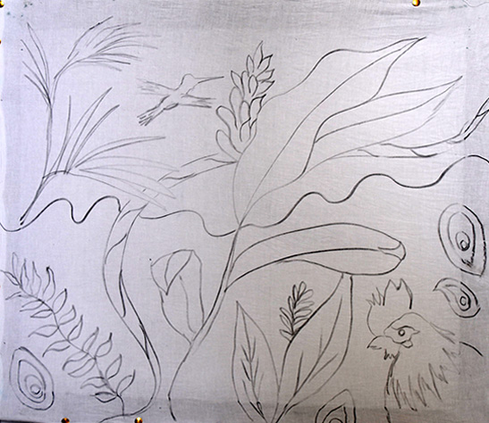 Lines, leaves & birds to practice on - Christina Erickson Batik