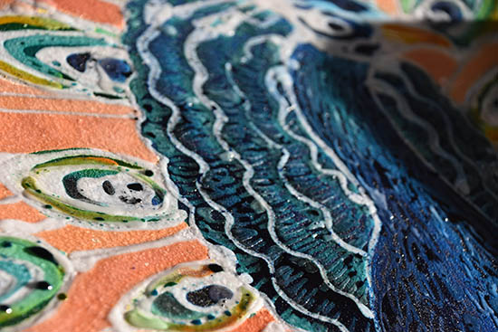 Detail of final layers with extra dye - Christina Erickson batik