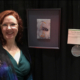 Christina Fairley Erickson with her 3rd place entry "Cheeky Blue Heron" at the International Quilt and Fiber Art Exhibition 2019